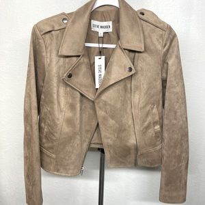 NWT “Not Your baby” Faux Suede Moto Jacket by Steve Madden Size Small